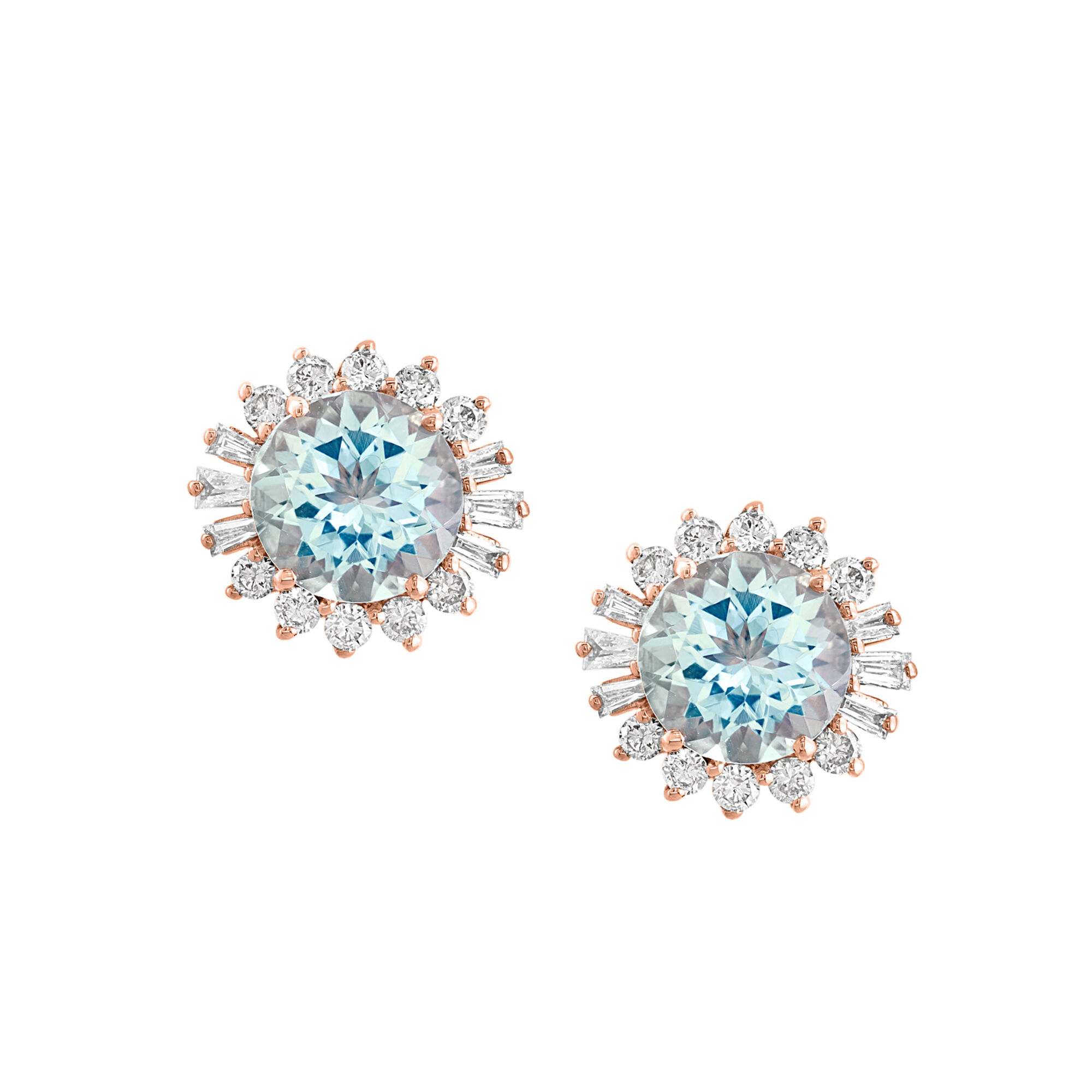 Aquamarine and Diamond Starburst Earrings Maison Birks Salon